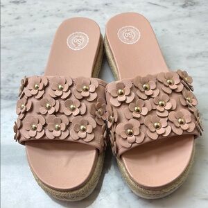 SO Women's Pink Floral Slide Sandals
